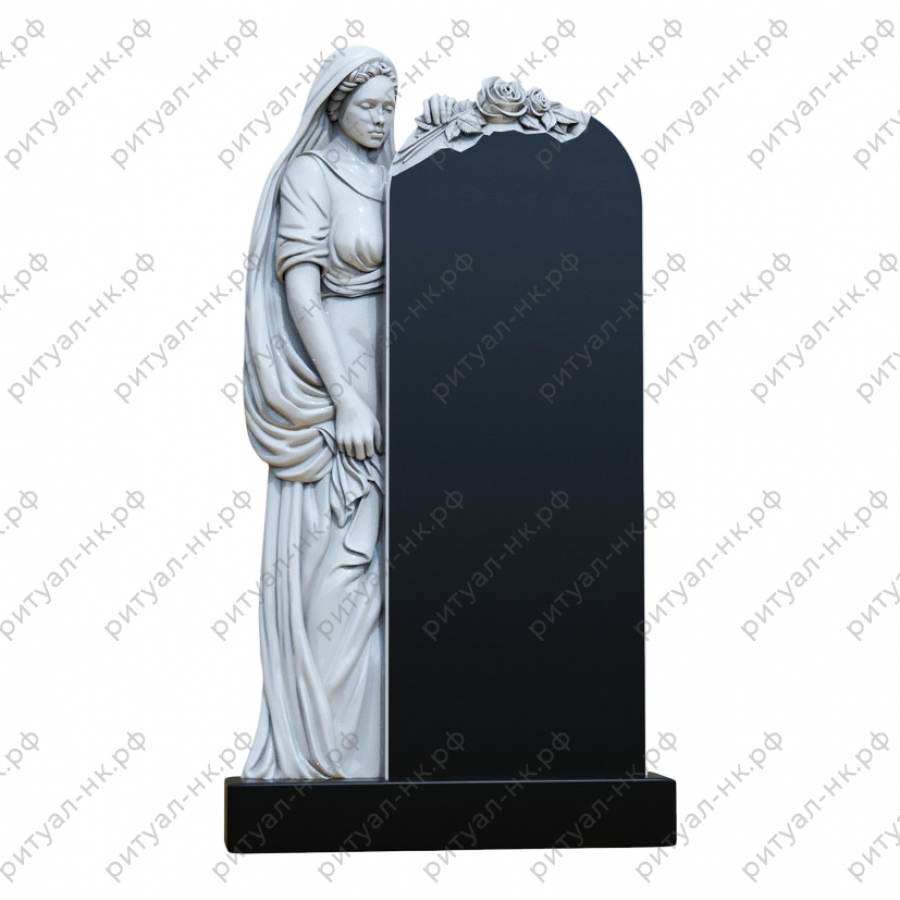 Резной памятник скорбящая № 21