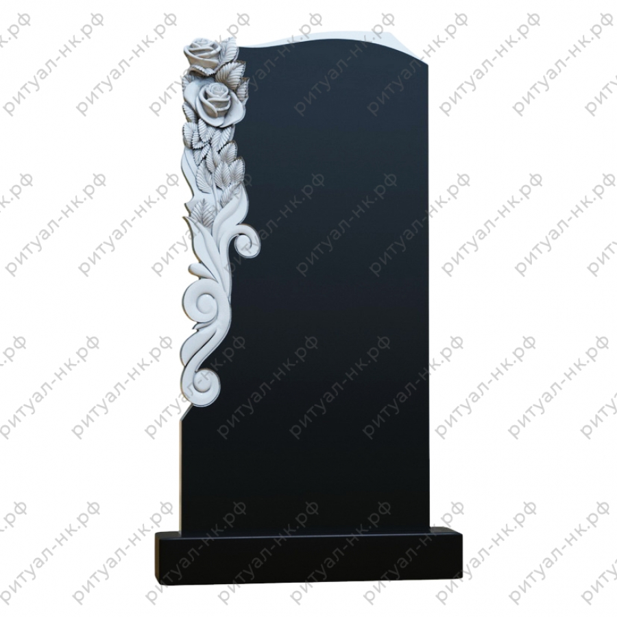 Резной памятник цветы № 142