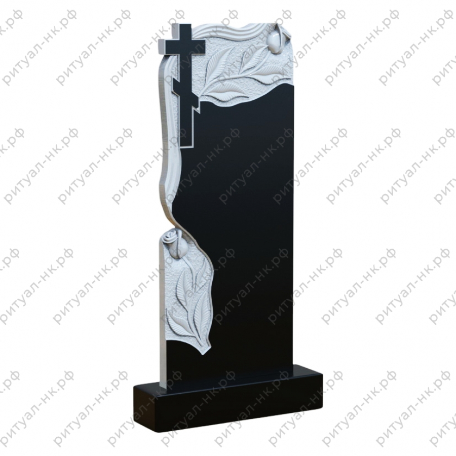 Резной памятник цветы № 6