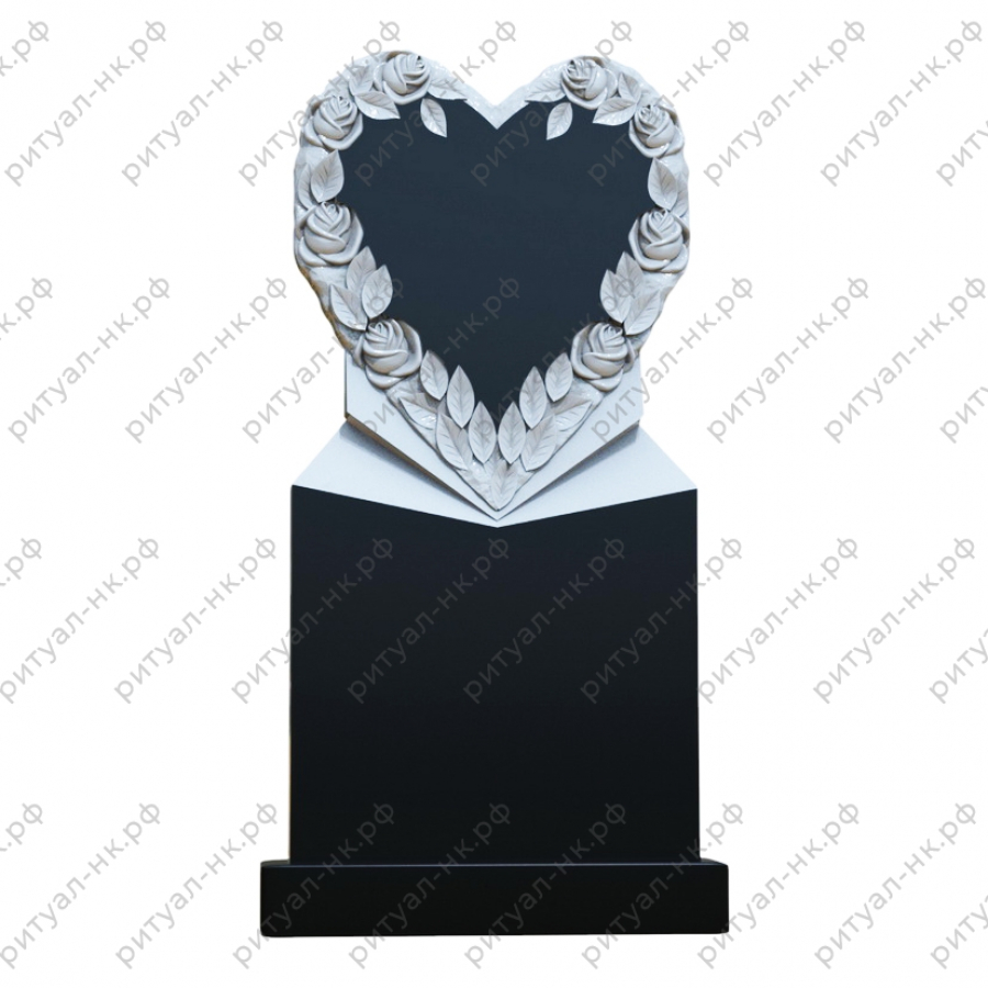 Резной памятник с сердцем № 17