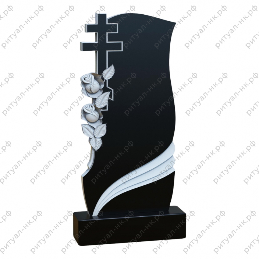 Резной памятник цветы № 102