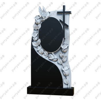 Резной памятник цветы № 147