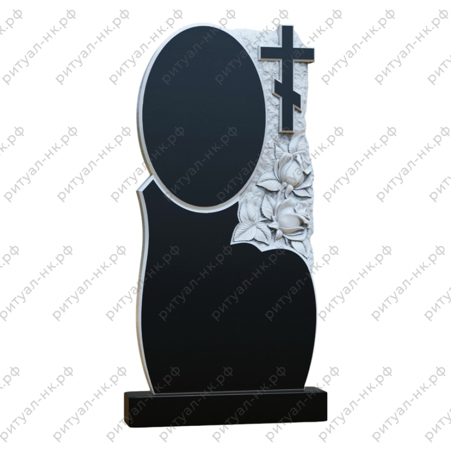 Резной памятник цветы № 113