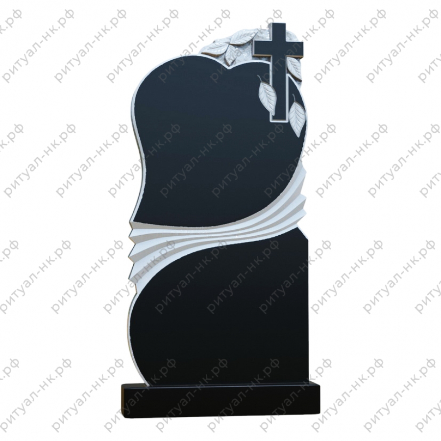 Резной памятник с сердцем № 31