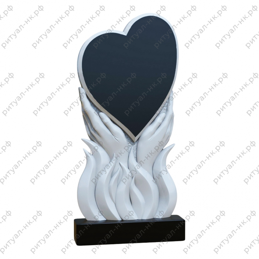 Резной памятник с пламенем № 12