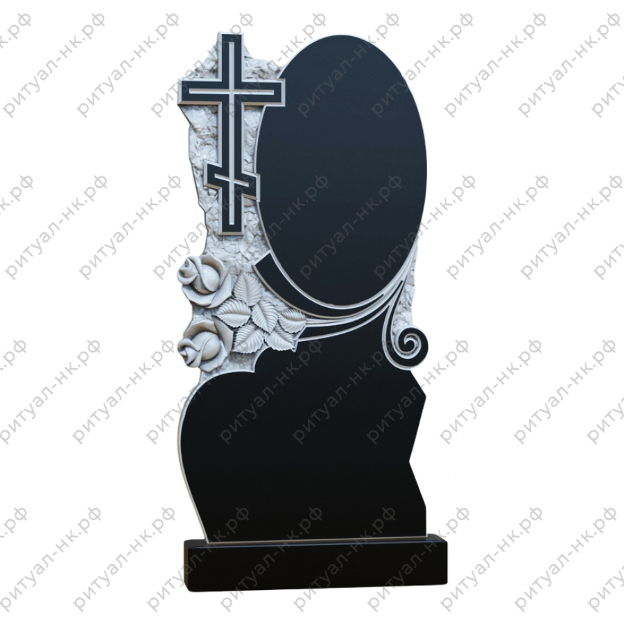 Резной памятник цветы № 88