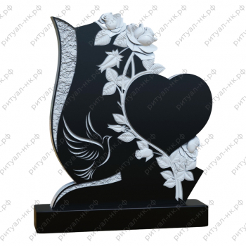 Резной памятник с сердцем № 34