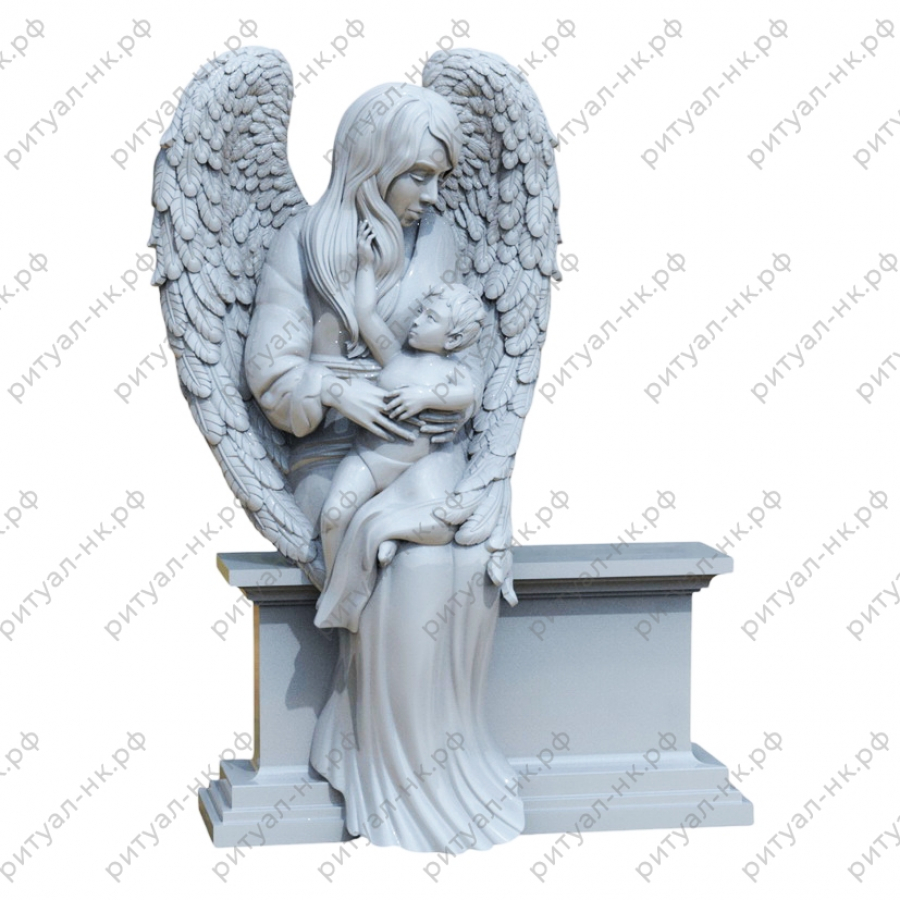 Резной памятник ангел № 21