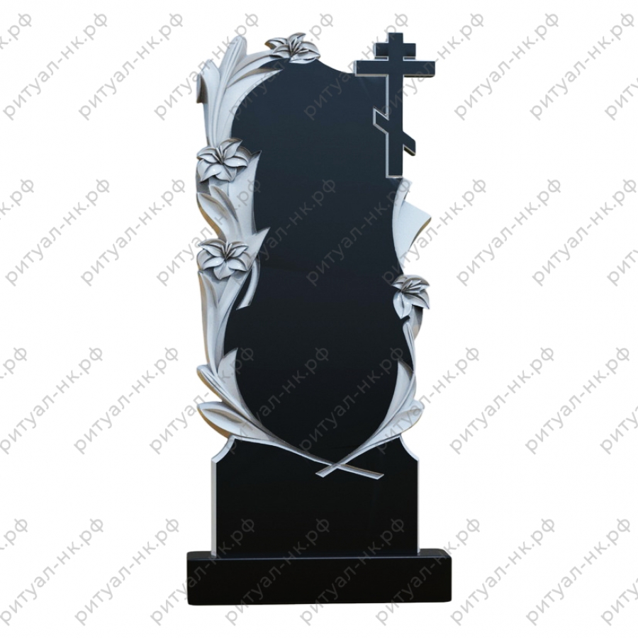 Резной памятник цветы № 4