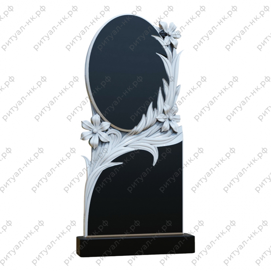 Резной памятник цветы № 23