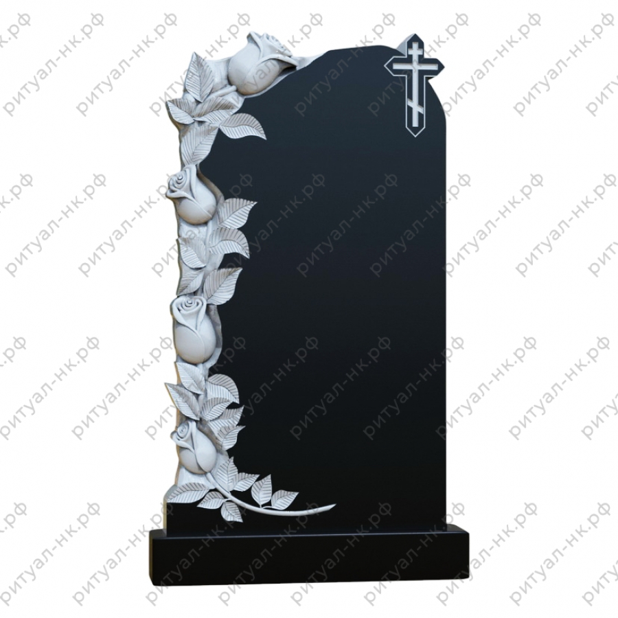 Резной памятник цветы № 82