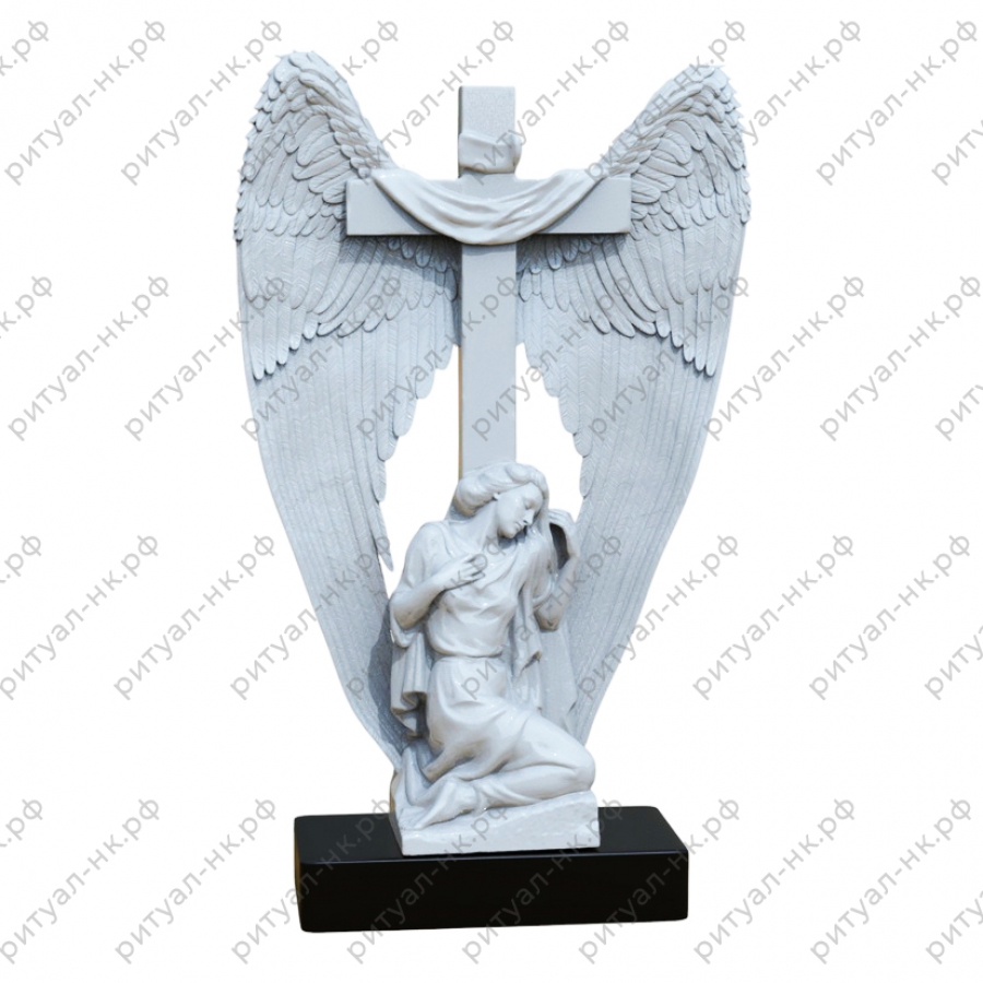 Резной памятник ангел № 60