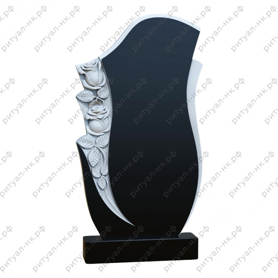 Резной памятник цветы № 100