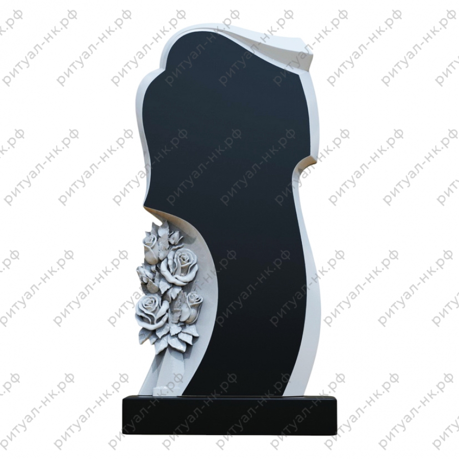 Резной памятник цветы № 116