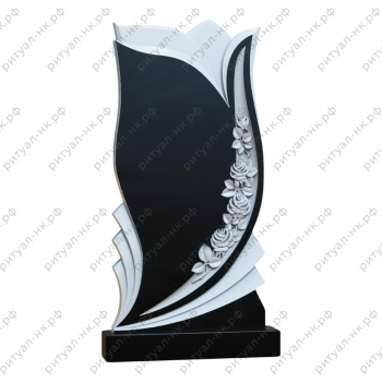 Резной памятник цветы № 62