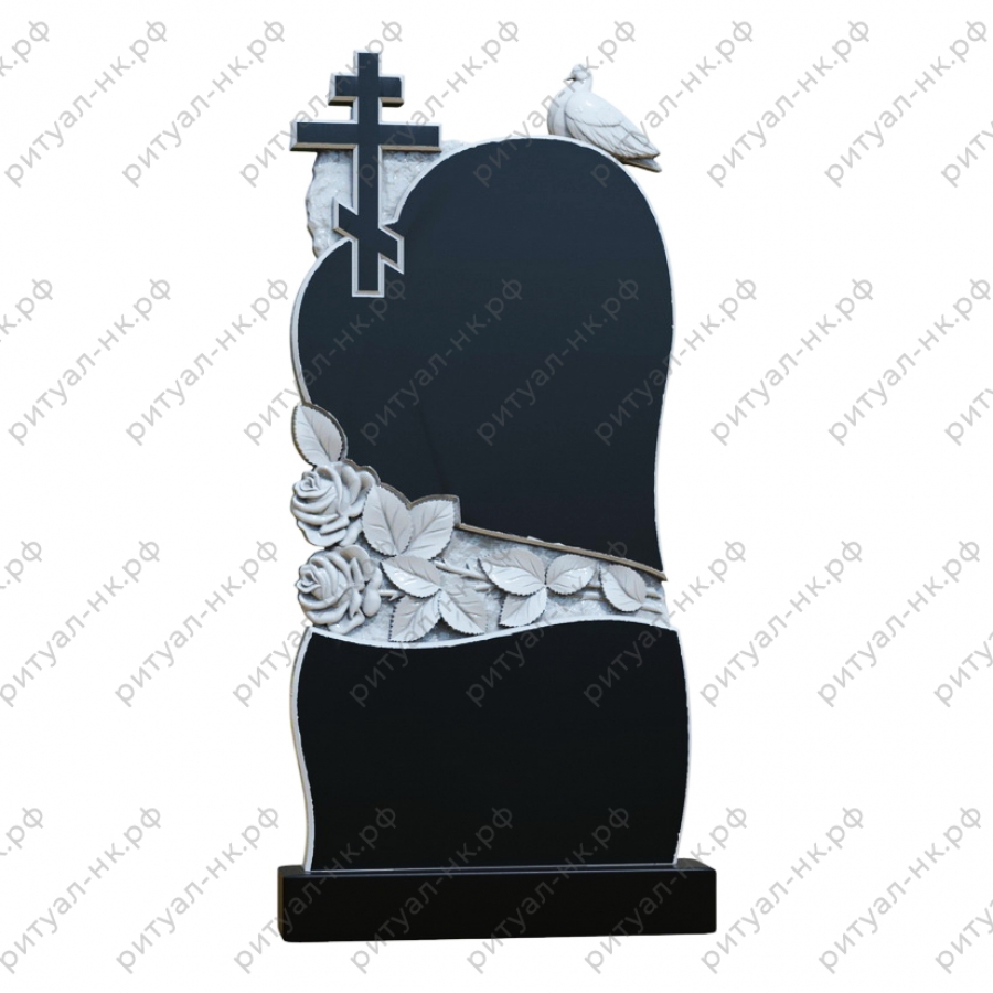 Резной памятник с сердцем № 3