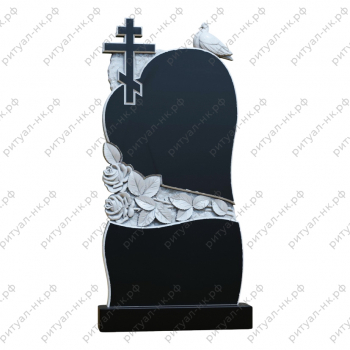 Резной памятник с сердцем № 3