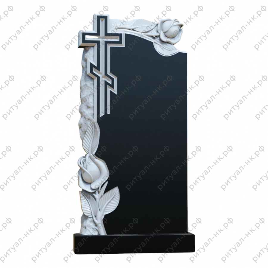 Резной памятник цветы № 78