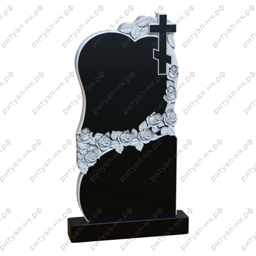 Резной памятник с сердцем № 2