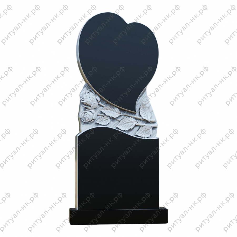 Резной памятник с сердцем № 21