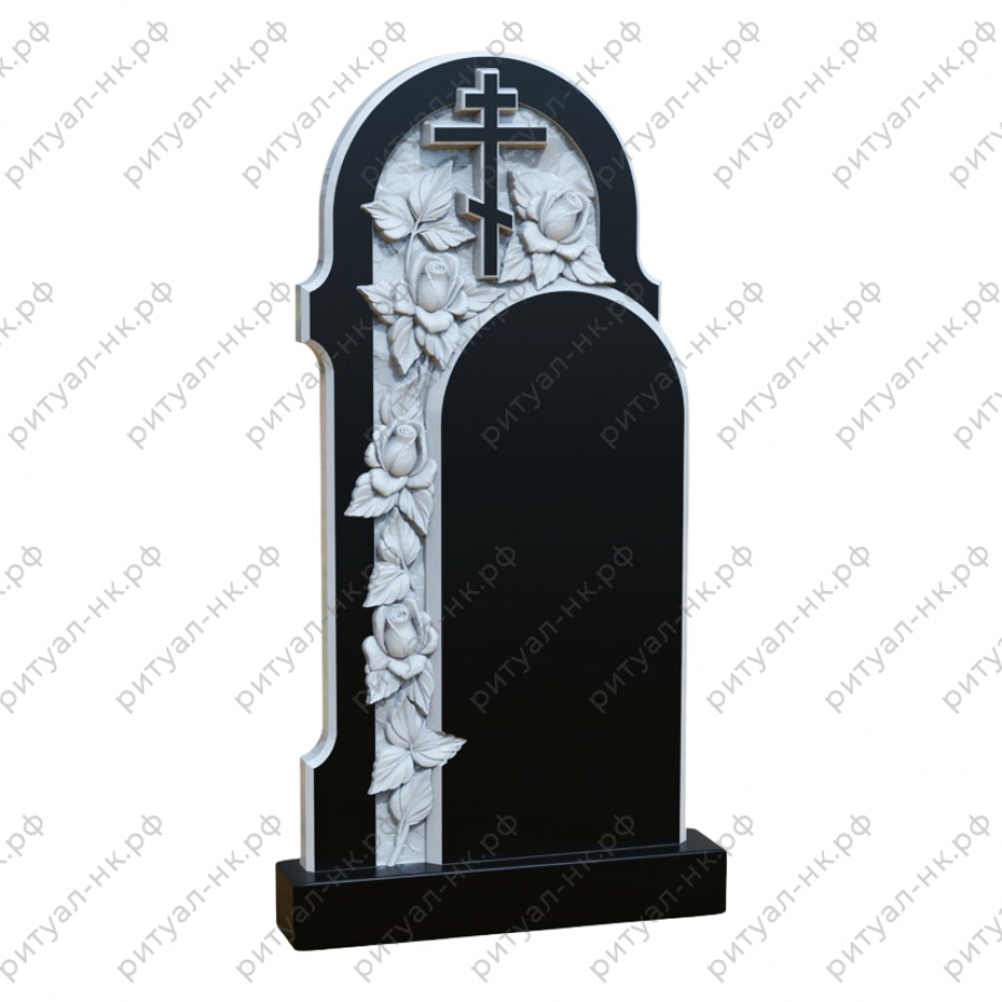 Резной памятник цветы № 43