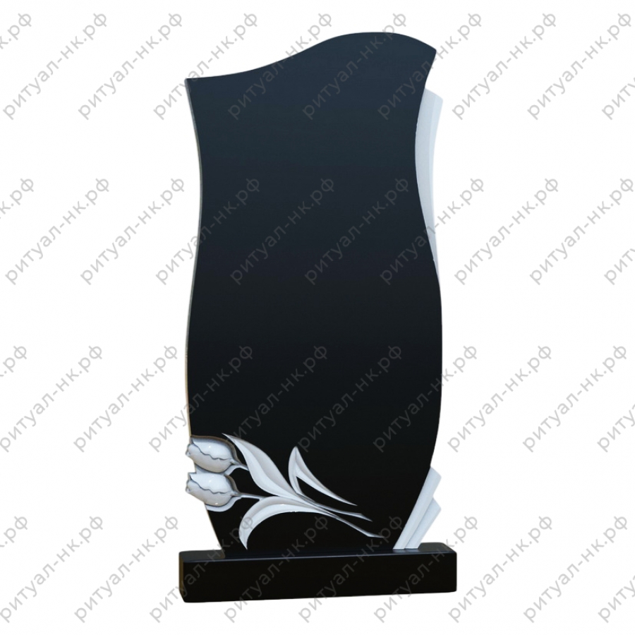 Резной памятник цветы № 125