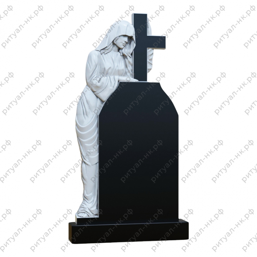 Резной памятник скорбящая № 18