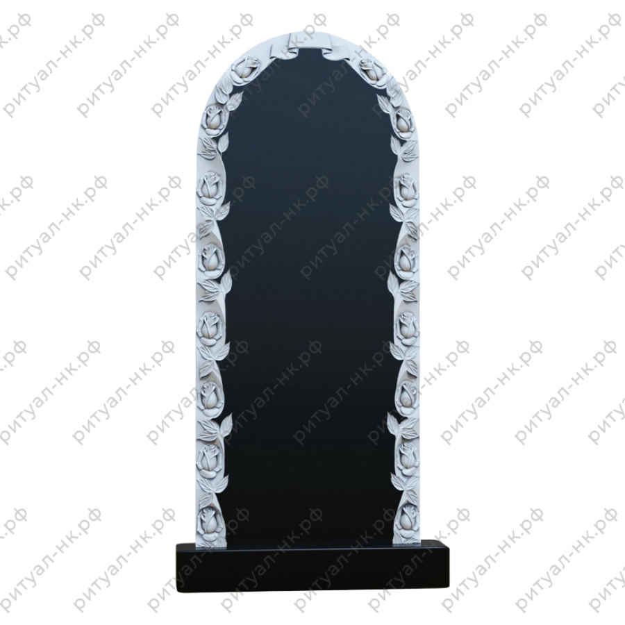 Резной памятник цветы № 140