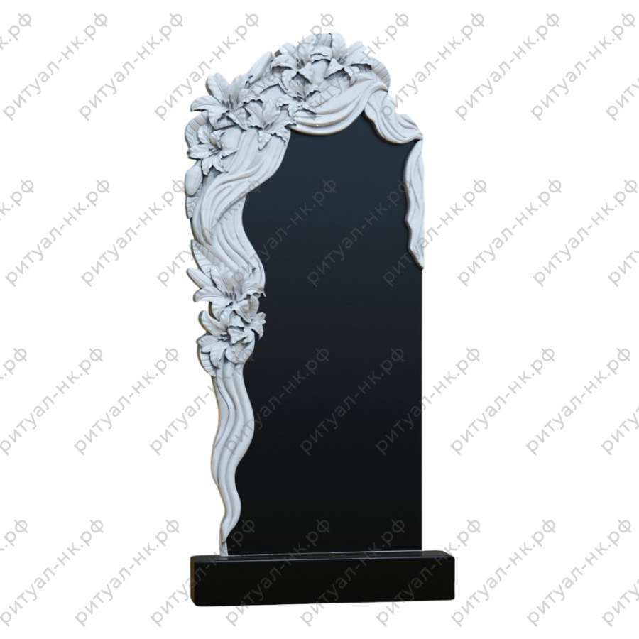 Резной памятник цветы № 90