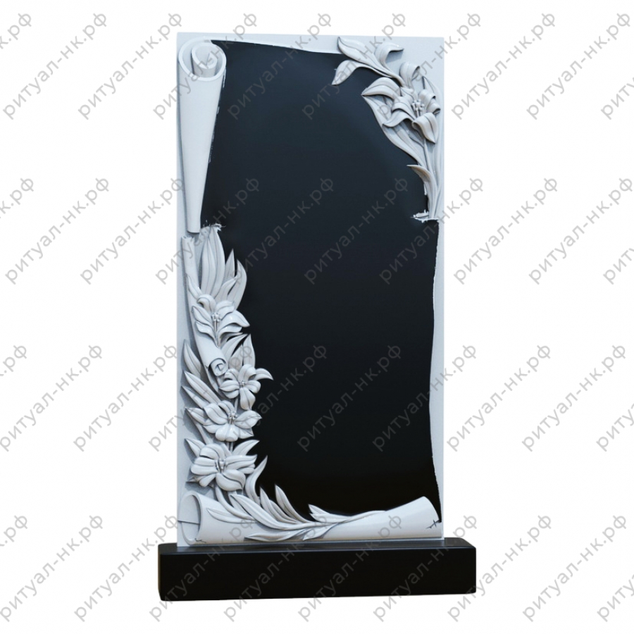 Резной памятник со свитком № 4