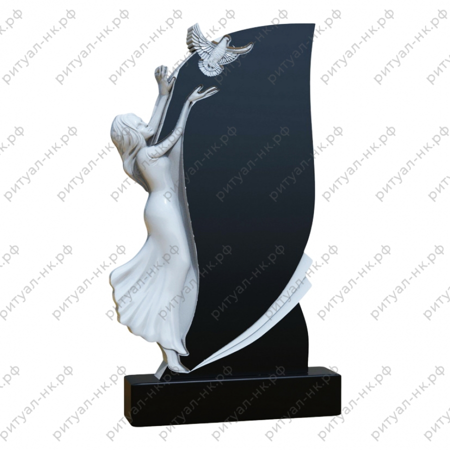 Резной памятник с птицей № 41