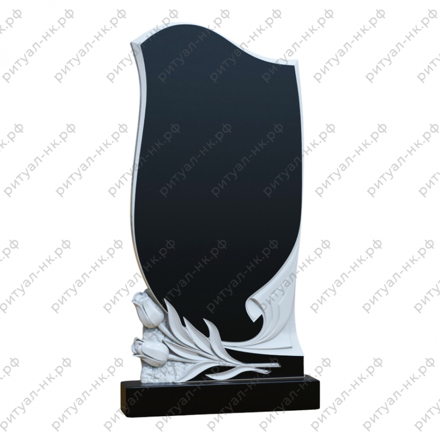 Резной памятник цветы № 19