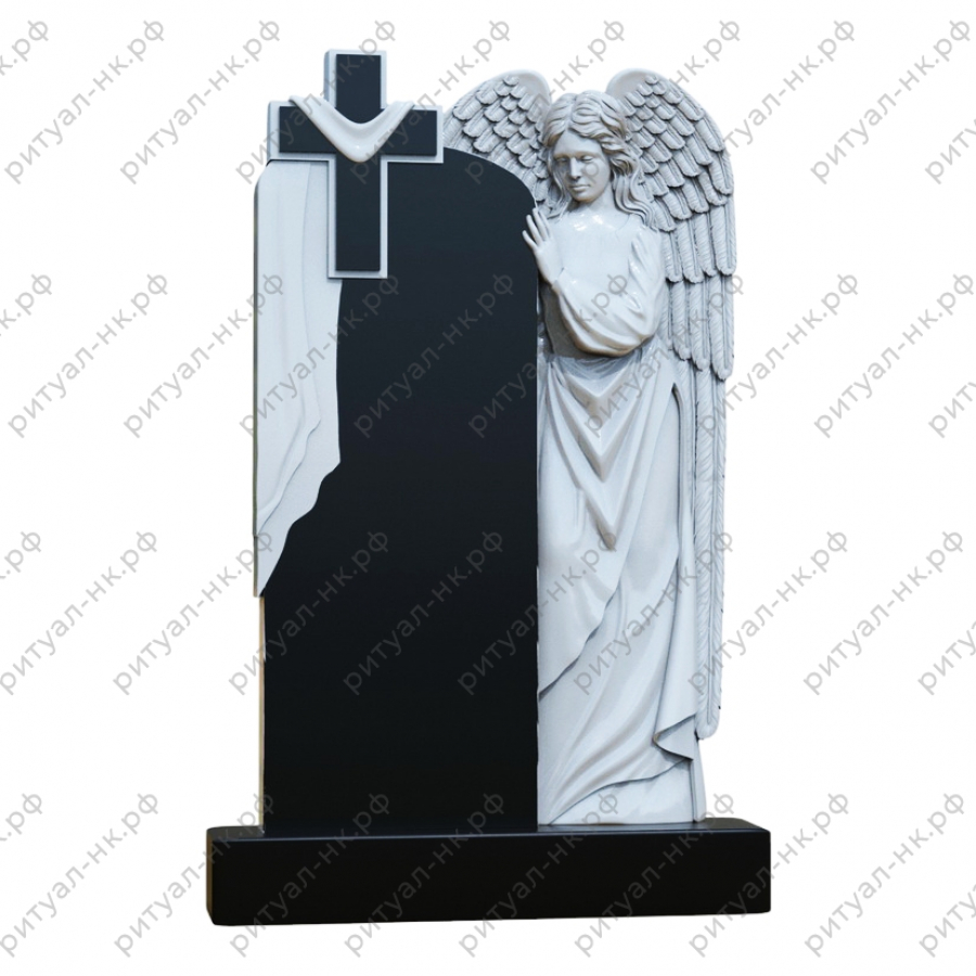 Резной памятник ангел № 38