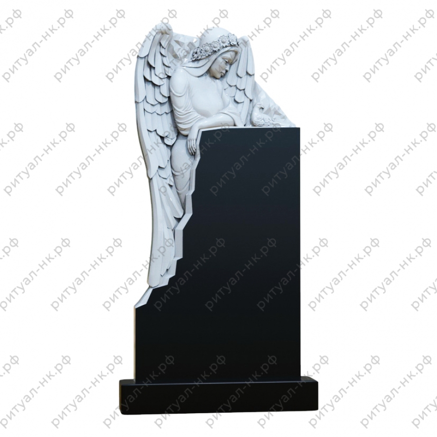 Резной памятник ангел № 46