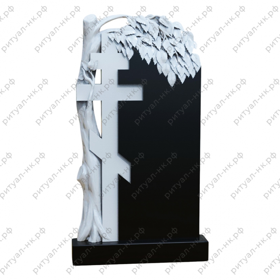 Резной памятник с деревом № 24