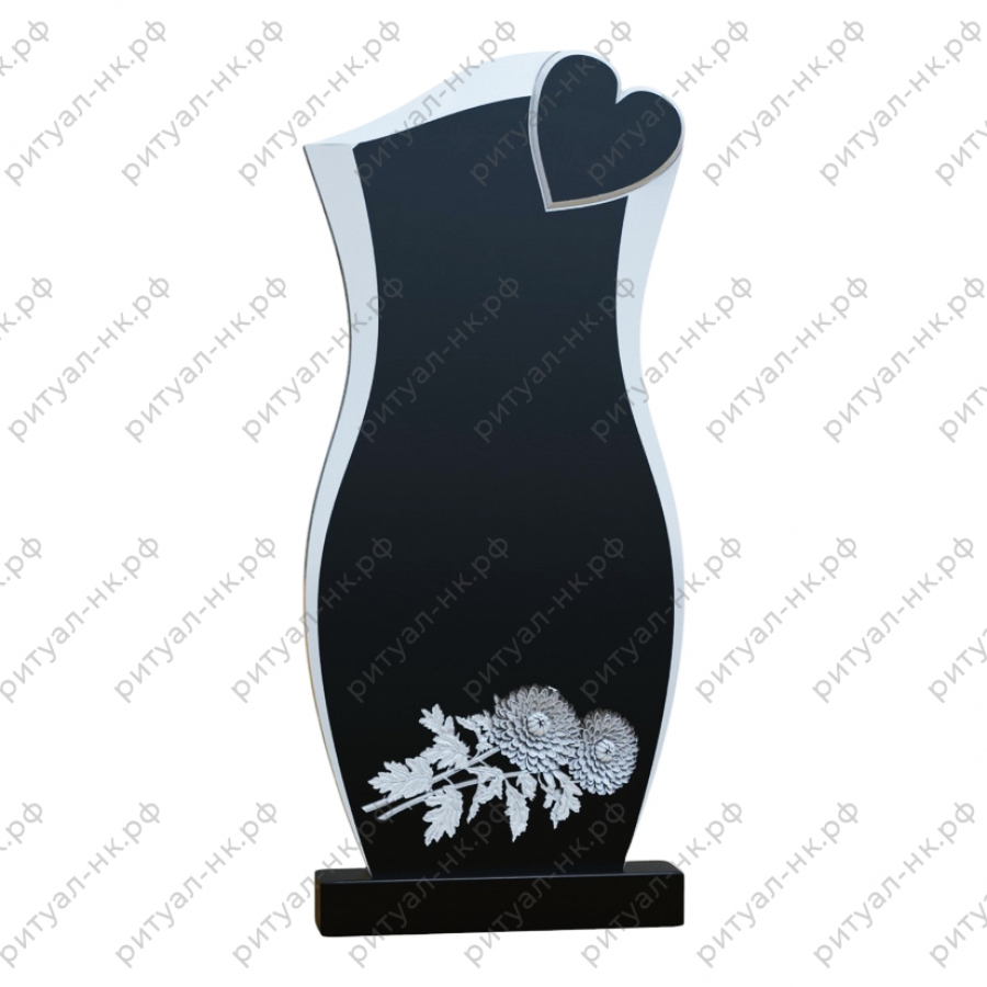 Резной памятник с сердцем № 23