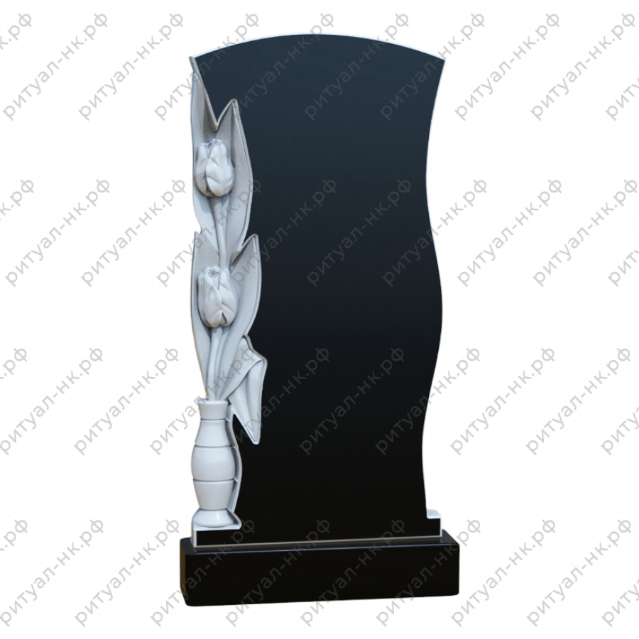 Резной памятник цветы № 31