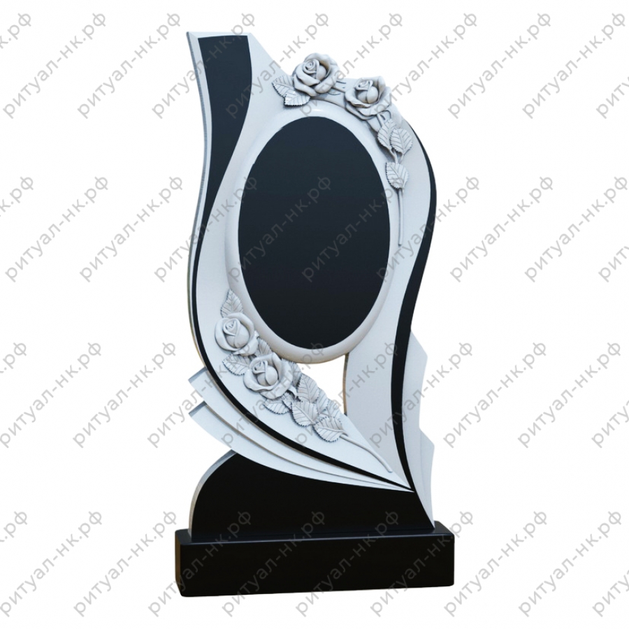 Резной памятник цветы № 99