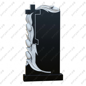 Резной памятник цветы № 38