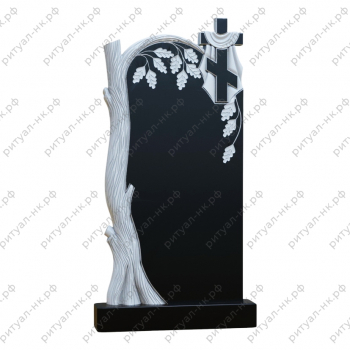 Резной памятник с деревом № 1