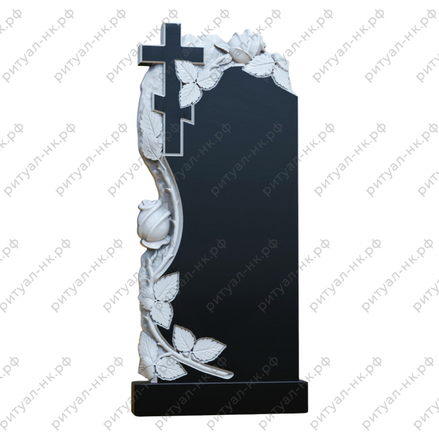 Резной памятник цветы № 65