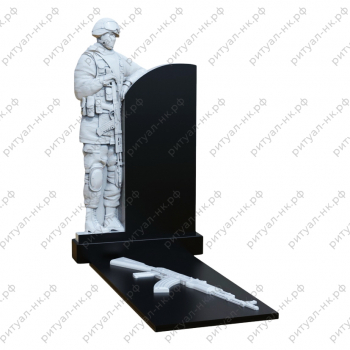 Резной памятник военному № 15
