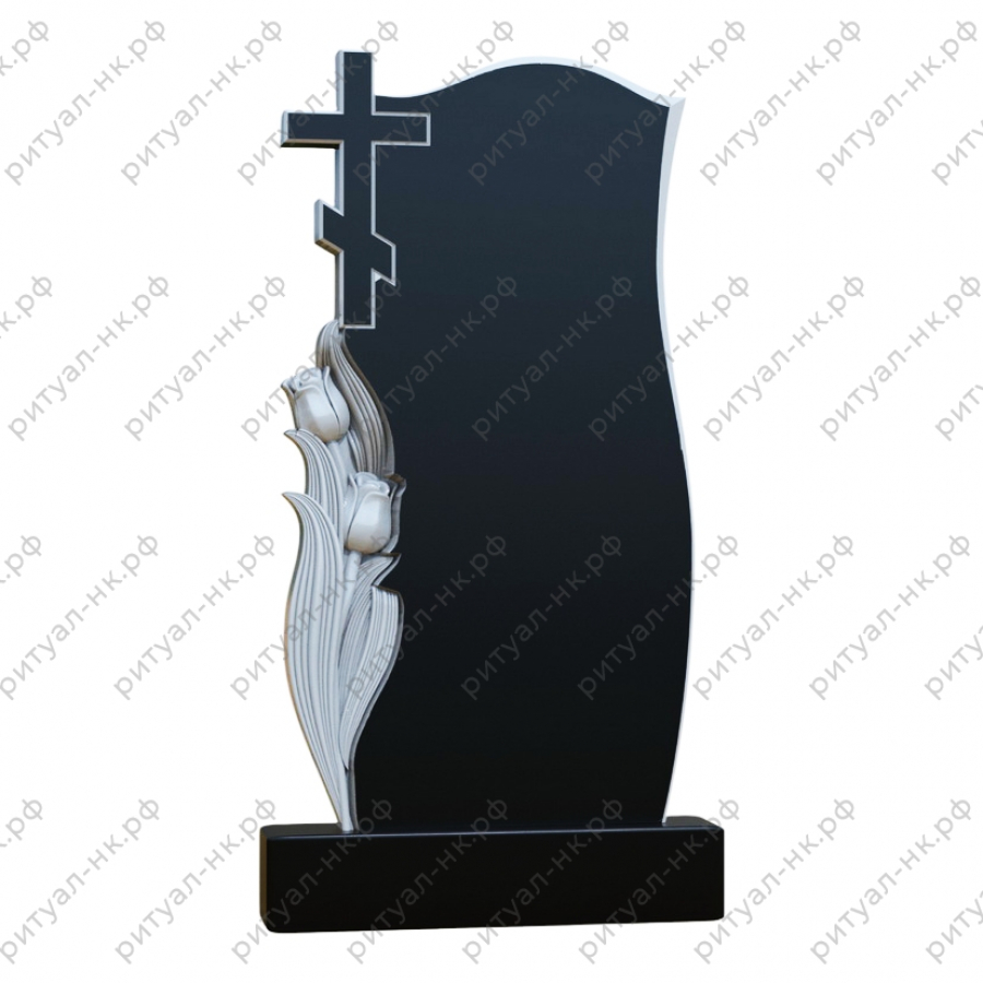 Резной памятник цветы № 155