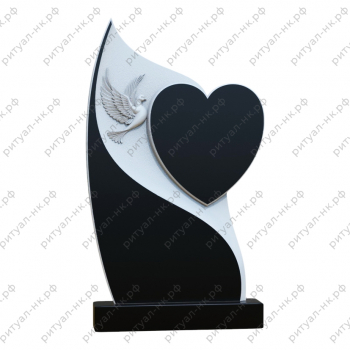 Резной памятник с сердцем № 29