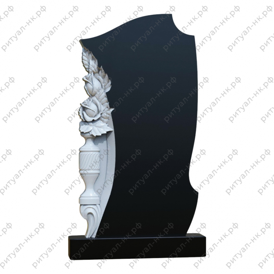 Резной памятник цветы № 28