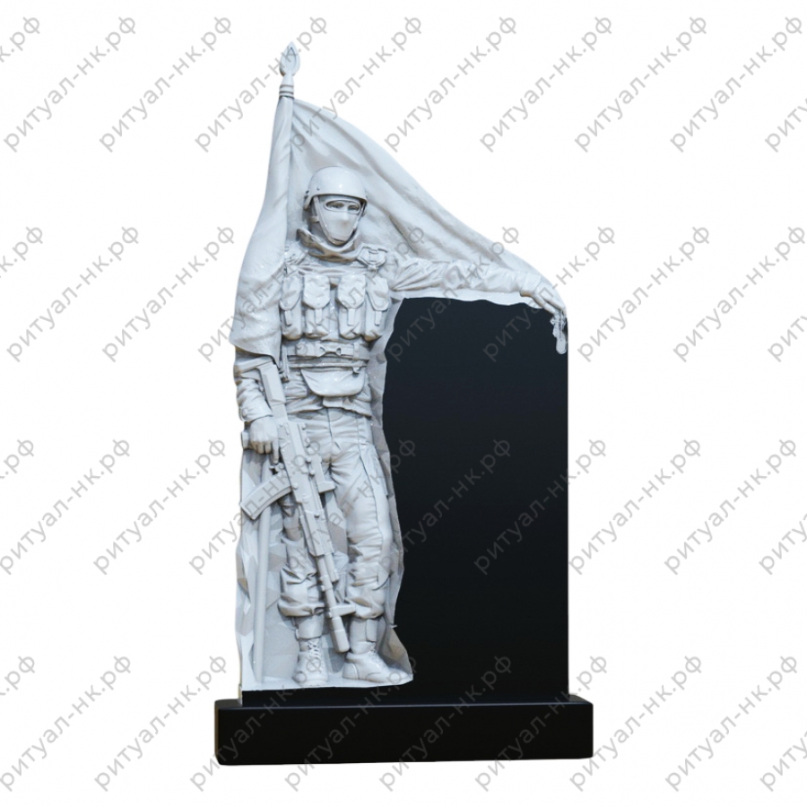 Резной памятник военному № 8