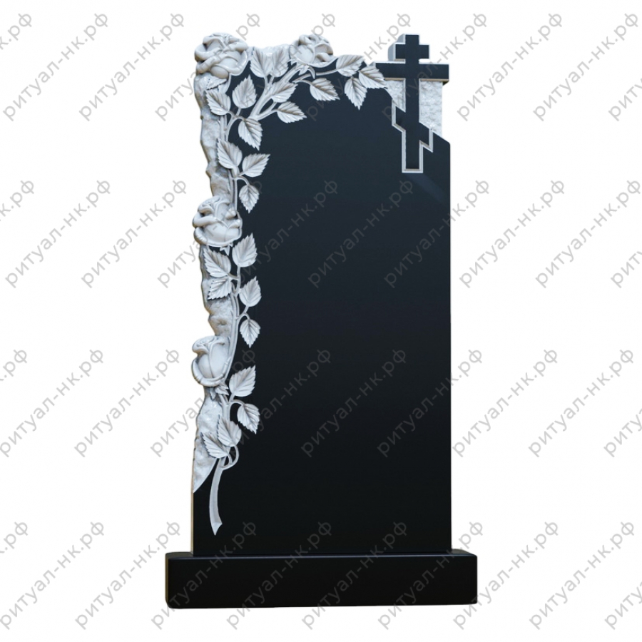 Резной памятник цветы № 73