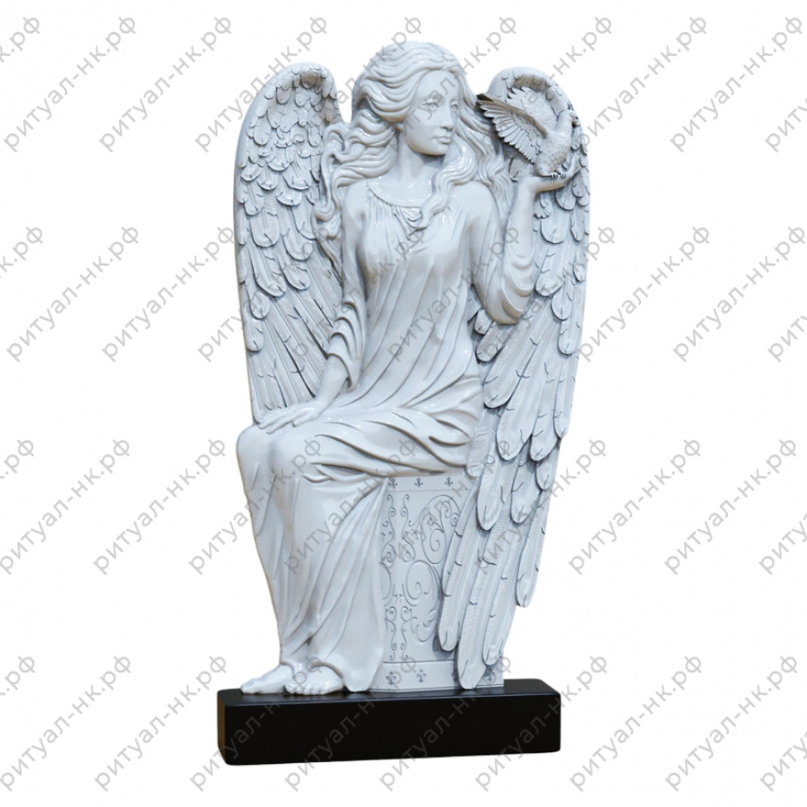 Резной памятник ангел № 3
