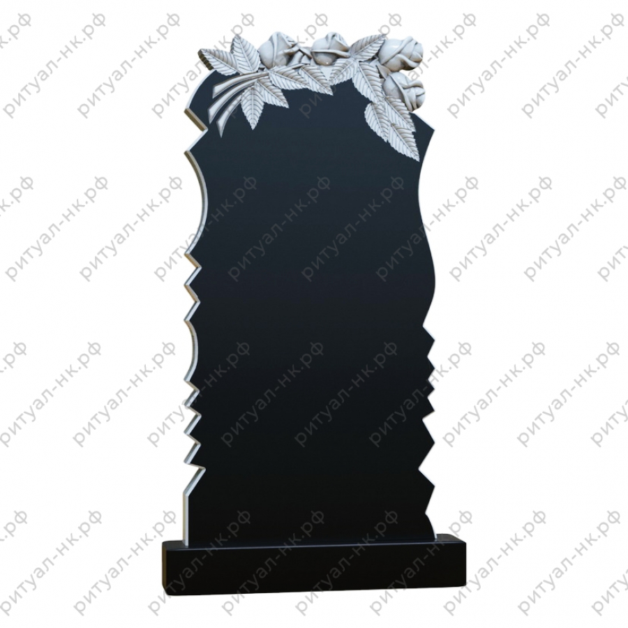 Резной памятник цветы № 133