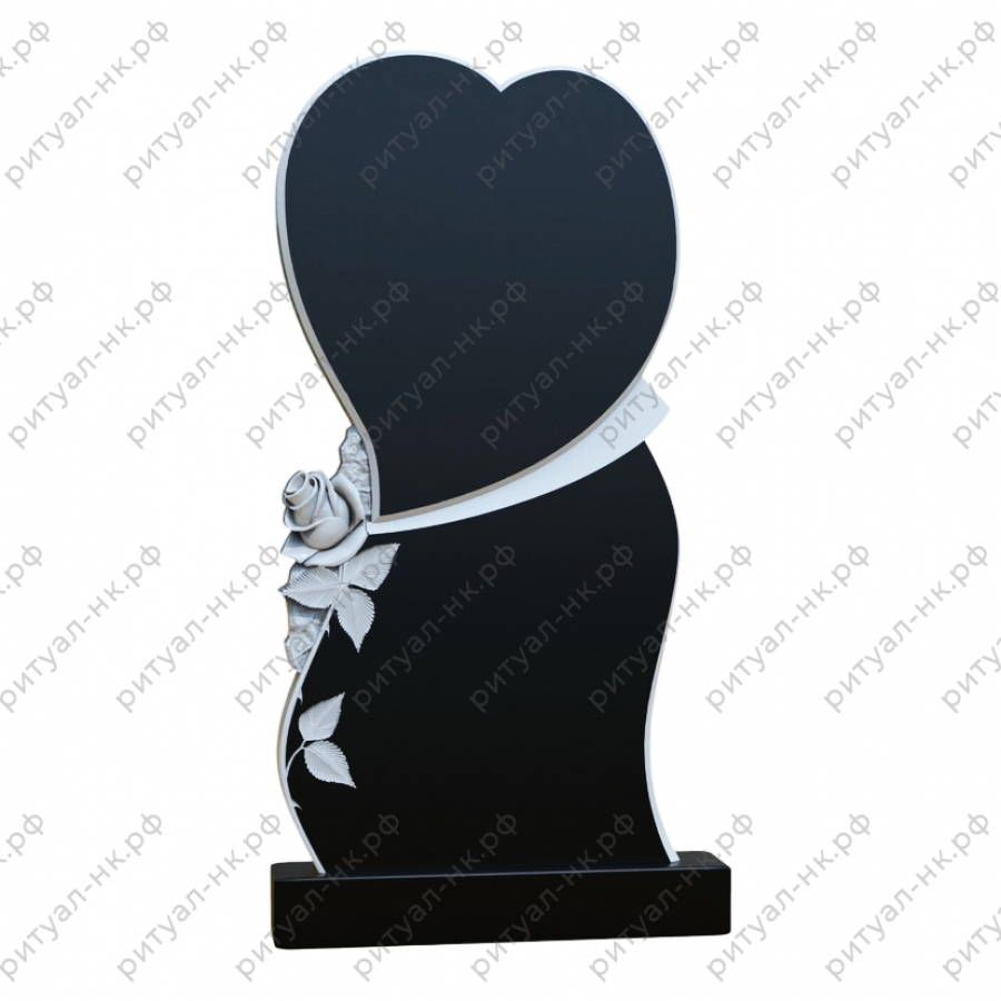 Резной памятник с сердцем № 10